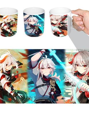 Чашка біла аніме кадзуха геншін удар (z1239)