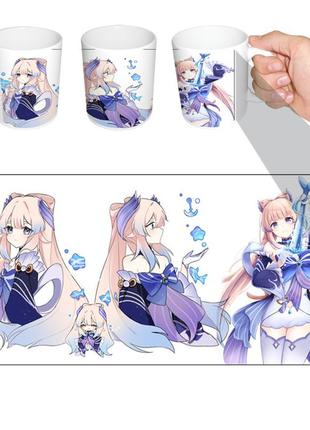 Чашка белая кокоми геншин импакт kokomi genshin impact (z1076)