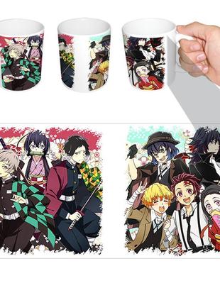 Чашка біла аніме великий з бродячих псів і клинок розсікаючий демонів кросовер (z0881)