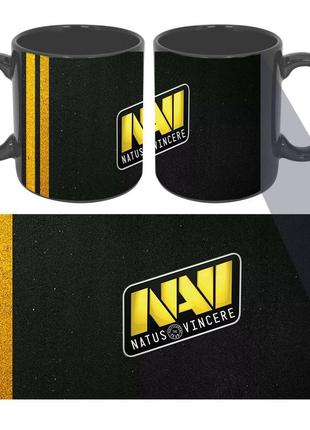 Чашка цветная черная navi дота 2 (zc0016)