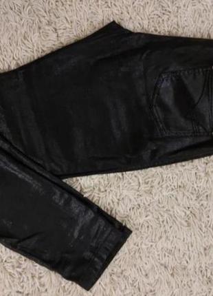 Брюки джинсы штаны с напылением джинси под кожу кожаные7 фото