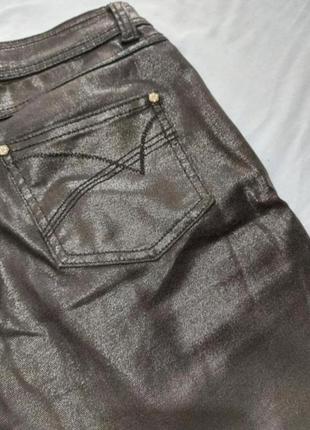 Брюки джинсы штаны с напылением джинси под кожу кожаные2 фото