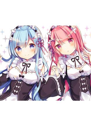 Постер-плакат рем і рам аніме re:zero а3 42*29см (422036)