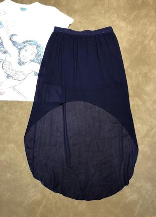Шифоновая юбка асимметричная, прозрачная юбка1 фото