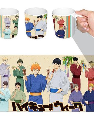 Чашка белая аниме волейбол (z1250)