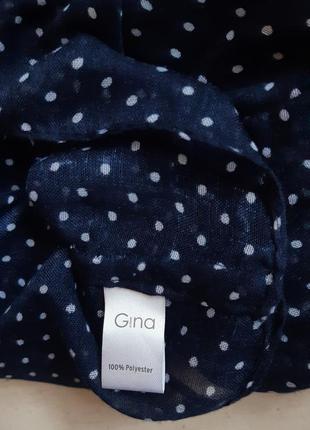 Темно синий в белый горошек полупрозрачный шарф снуд gina benotti германия2 фото