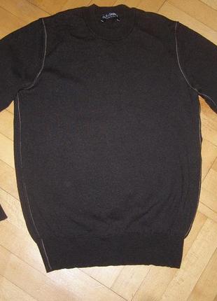 Коричневый шерстяной мужской свитер dolce & gabbana, р. s-m