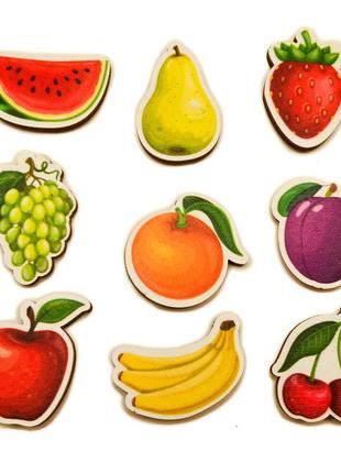 Заготівля для бизиборда фрукти 9 шт (по 3 см) дерев'яна фігурка фруктів прикраса бігунки з фруктами1 фото