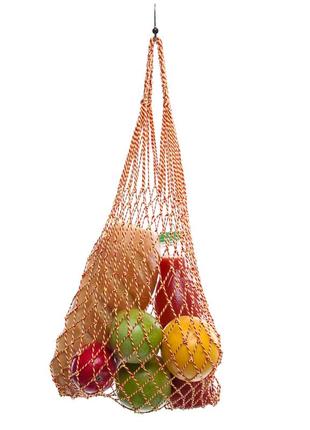 Торба для продуктів "авоська" жовто-червона до 20 кг2 фото