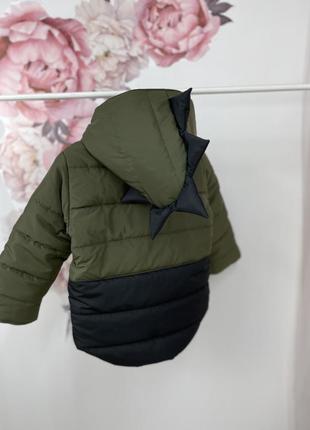 Демісезонна куртка з ріжками діно на флісі подовжена тепла та зручна3 фото