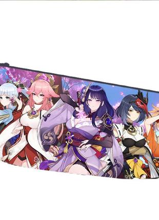 Пенал школьный геншин импакт genshin impact двухсторонний 22х11 см (pn_0107)