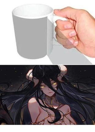 Чашка біла оверлорд альбедо владика (z0809)