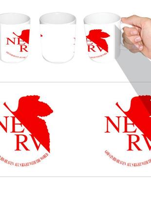 Чашка біла аніме евангелион nerv (z0388)