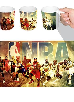 Чашка белая баскетбол nba (z0766)