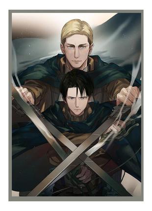 Постер плакат аніме атака титанів attack on titan 42х29 см а3 (poster_0498)