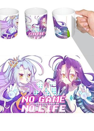 Чашка белая аниме нет игры нет жизни (z0865)