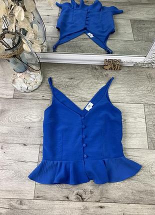 Фирменная стильная нежная майка с пуговицами и рюшем river island💙