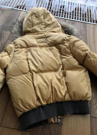 Куртка золотая пуховик snow image с мехом5 фото