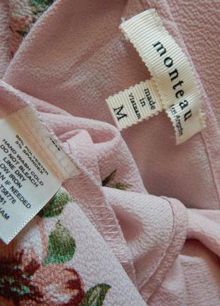 Нюдовая блуза в цветочный принт monteau(размер 36-38)4 фото