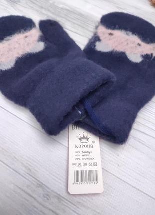 Супер м'які рукавиці для дівчаток з шнурівкою3 фото