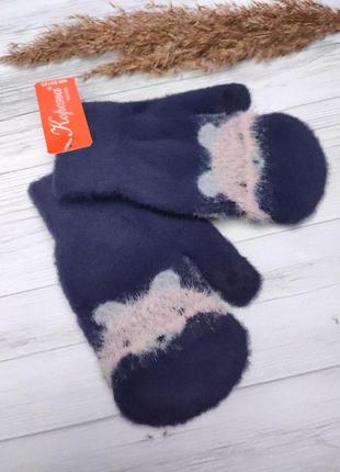 Супер м'які рукавиці для дівчаток з шнурівкою5 фото