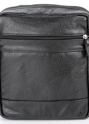 Элитная кожаная мужская сумка shvigel 00791 черная2 фото