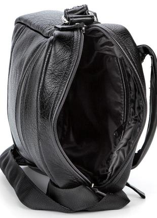 Элитная кожаная мужская сумка shvigel 00791 черная4 фото
