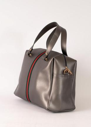 Женская серебристая спортивная сумка, жіноча срібляста сумка спортивна3 фото