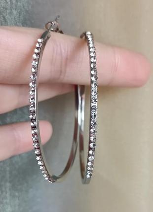 Серьги кольца круглые серебряные серьги серебро6 фото