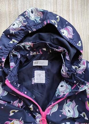 Подовжена вітровка з єдинорогом h&m 3