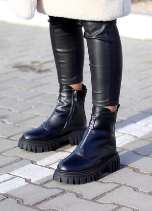 Крутые кожаные женские милитари ботинки гриндерсы натуральная кожа4 фото