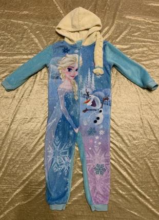 Кигуруми махровая пижама слип frozen холодное сердце эльза 4-51 фото