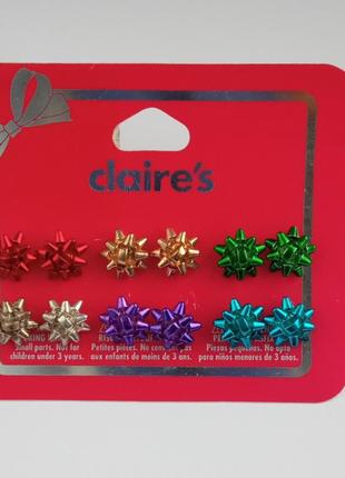 Серьги пуссеты бантики