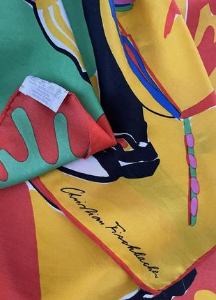 Шелковый платок шарф christian fischbacher  switzerland винтаж 100%шелк роуль6 фото