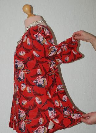 Италия батал  блуза блузка летучая бышь кимоно хлопковая льняная свободная3 фото