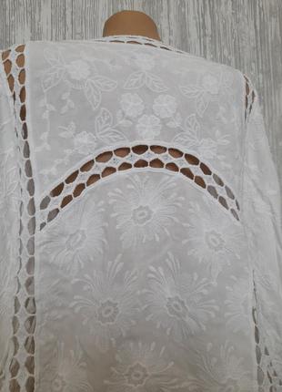 Белая кружевная  накидка, кардиган в стиле шебби шик4 фото