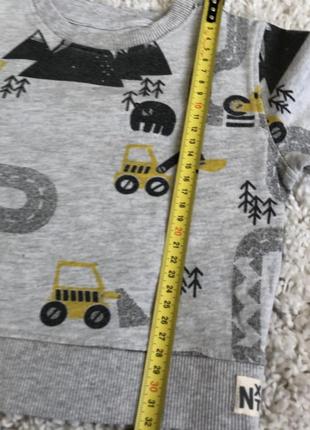 Next світшот тринитка кофта светр з машинками 6-9 місяців2 фото