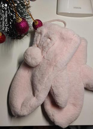 Рукавички, рукавиці, хутряні, плюшеві, зима , рожеві , теплі , подвійні2 фото