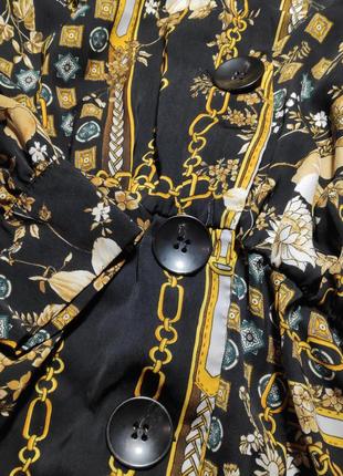 Сукня-сорочка міді яскравий принт ланцюга 🔥zara🔥 сукню з масивними гудзиками8 фото