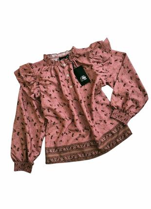 Блуза нарядная блузка с рюшами petit sofie schnoor 128 см,  на 8 лет