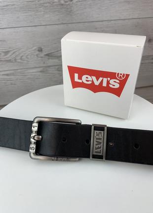 Чоловічий шкіряний ремінь levis лакост брендовий пояс класика левайс7 фото