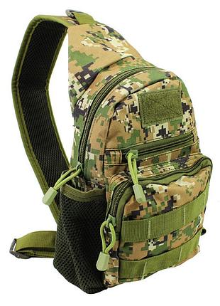 Рюкзак тактический на одно плечо aokali outdoor a14 camouflage green армейский 2l