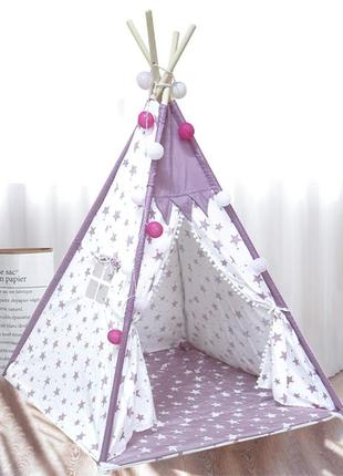 Детская игровая палатка littledove rt-14 pink stars вигвам домик для детей