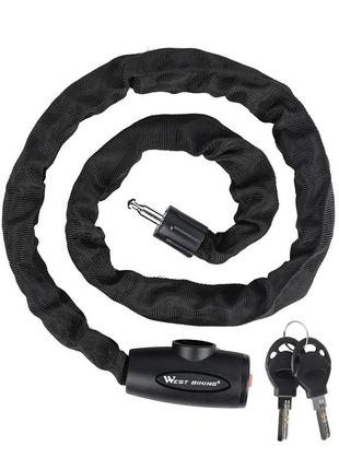 Замок велосипедный west biking 0705042 0,77 m с ключом надежный велозамок