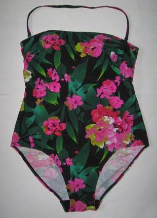 12-14 обалденный цельный слитный цветочный купальник с чашками на а-в