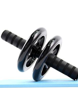 Колесо dobetters dbt-jf-01 black для мышц пресса двойное спортивный фитнес ролик 16.5 см