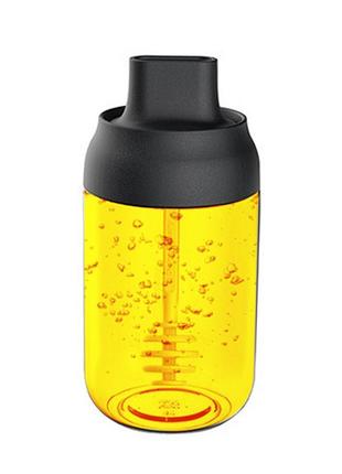 Ємність для меду roborobo xk16 black 250 мл скляна з ложкою