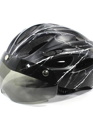 Шлем велосипедный helmet 258 black + white защитный велошлем аксессуар для велосипедистов катания1 фото