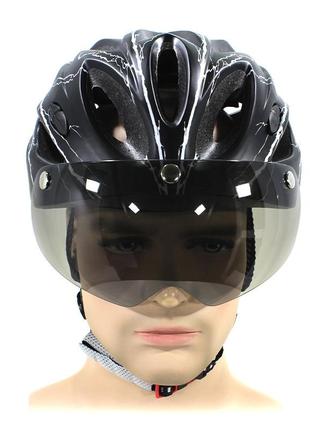 Шолом велосипедний helmet 258 black + white захисний шолом аксесуар для велосипедистів катання6 фото