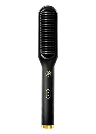 Гребінець-випрямляч lesko zj909 black електрична для випрямлення волосся